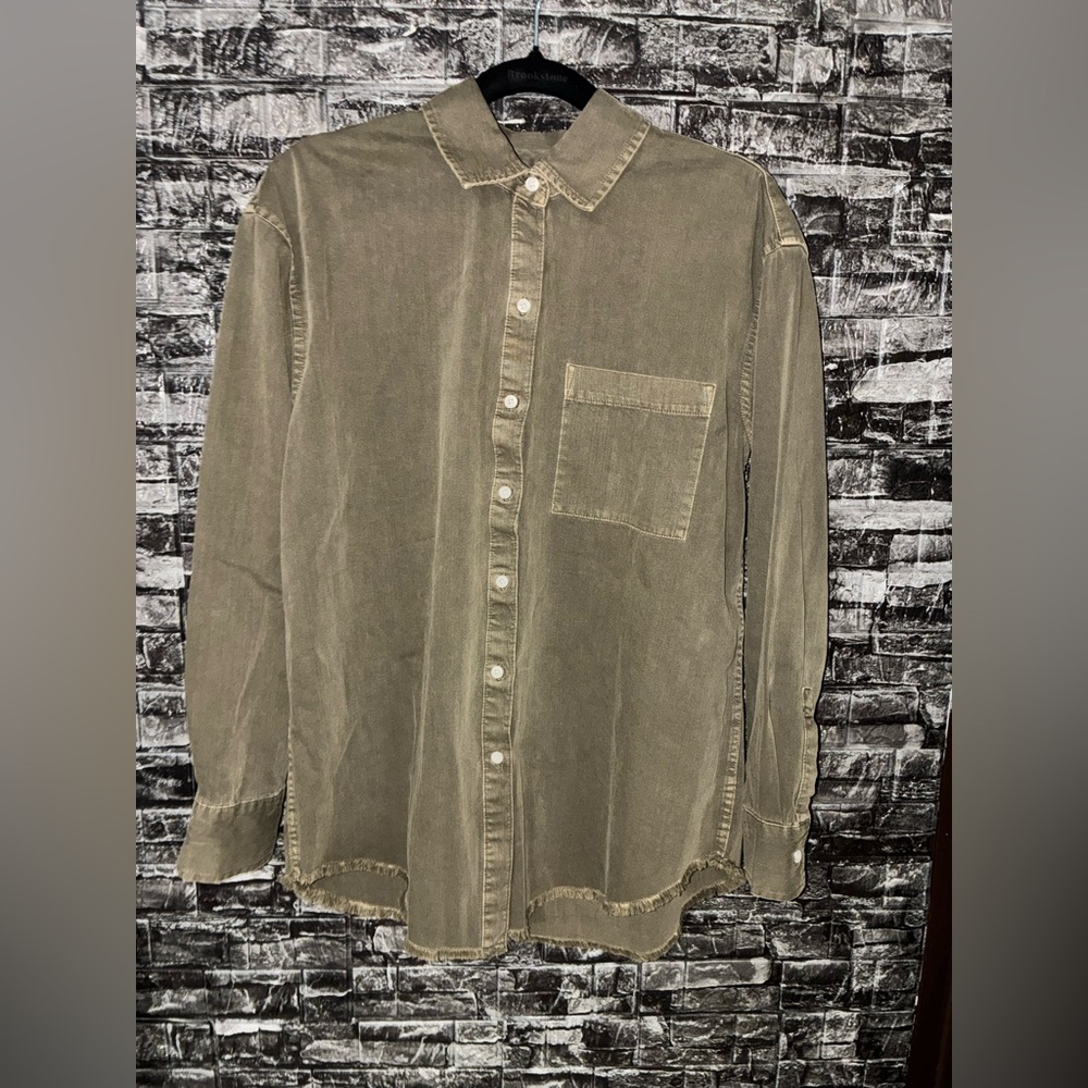Aerie Olive Button Down Shirt